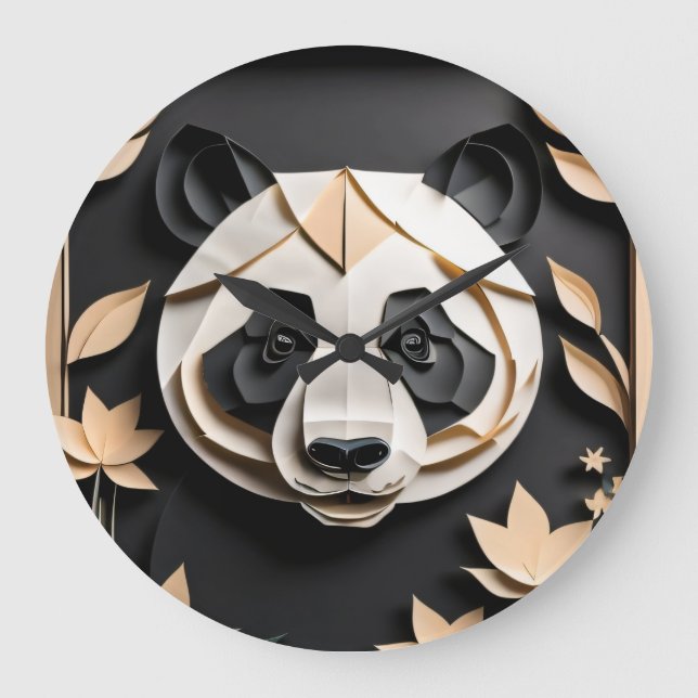 Relógio Grande T-shirt Design de Arte em Papel 3D (Frente)