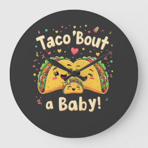 Relógio Grande Taco 'Bout a Baby Pregnancy Tao Cinco de Mayo'