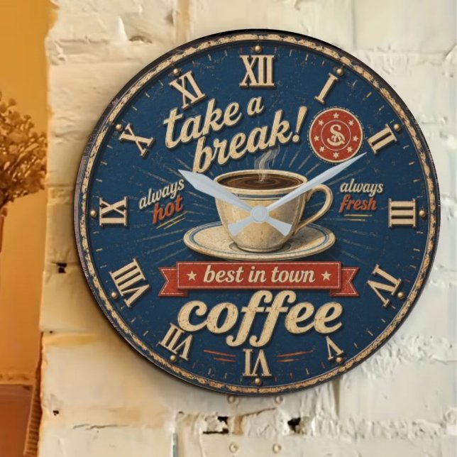 Relógio Grande Take a Break Coffee (Criador carregado)