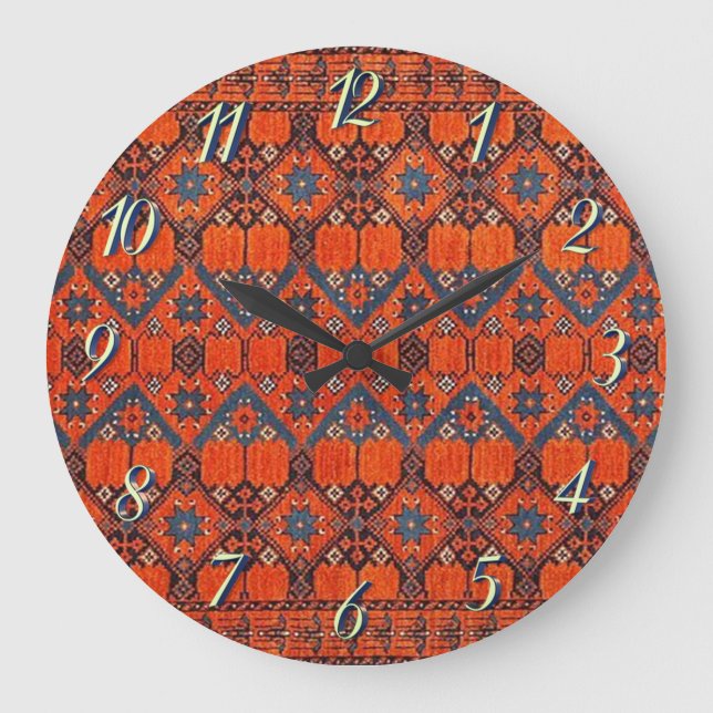 Relógio Grande Tapete turco persa oriental do teste padrão (Frente)