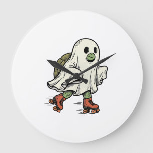 Relógio Grande Tartaruga Fantasma Patins Desenho Vintage Hallowee