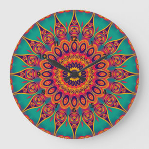 Relógio Grande Tatuagem Caleidoscópio Fractal