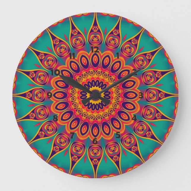 Relógio Grande Tatuagem Caleidoscópio Fractal (Frente)