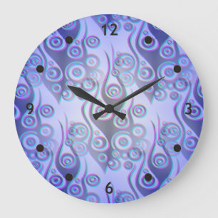 Relógio Grande Tatuagem chama e circula padrão + seu backgr.