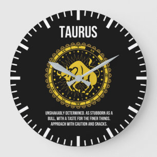 Relógio Grande Taurus - Horoscópio, Engraçado Sinal Zodíaco Humor