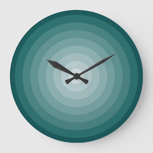 Relógio Grande Teal Target Large Wall Clock, por Janz (Frente)
