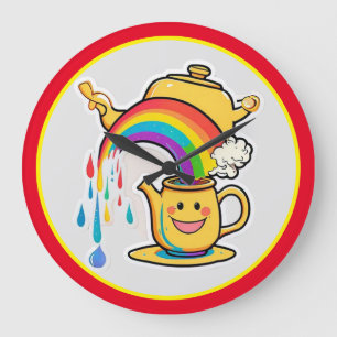 Relógio Grande "Teapot's Encantado Rainbow Pour"