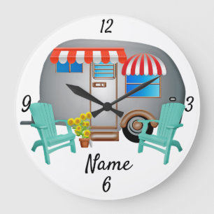 Relógio Grande Teardrop Caravan Camper Thunder_Cove