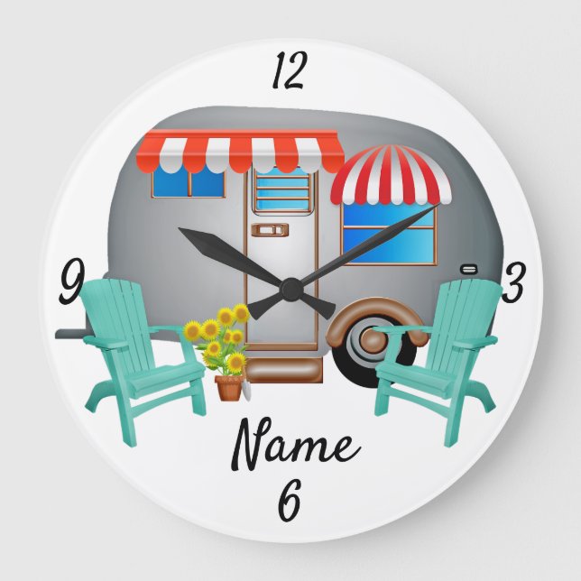 Relógio Grande Teardrop Caravan Camper Thunder_Cove (Frente)