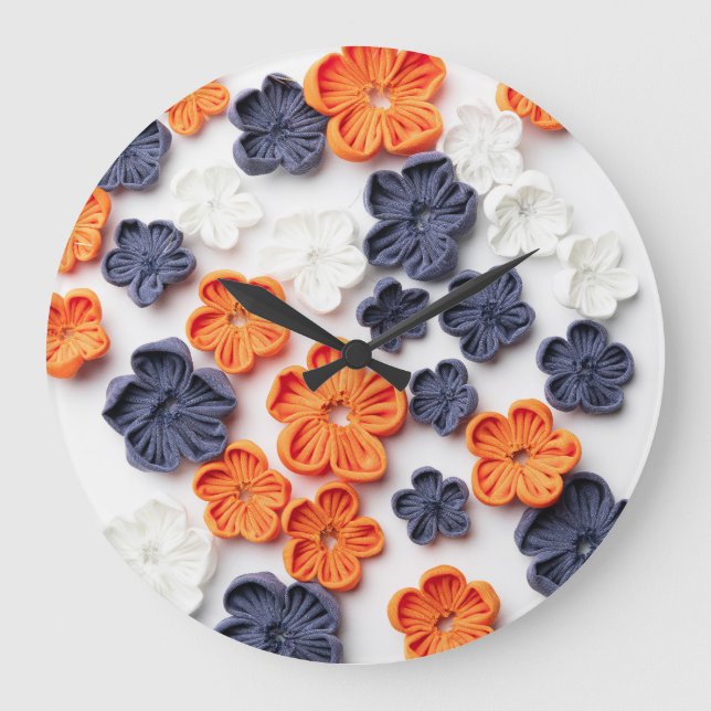 Relógio Grande tecidos de costura de primavera manual flores lara (Frente)