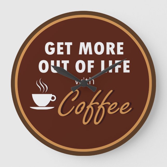 Relógio Grande Tema de café da cozinha artística (Frente)