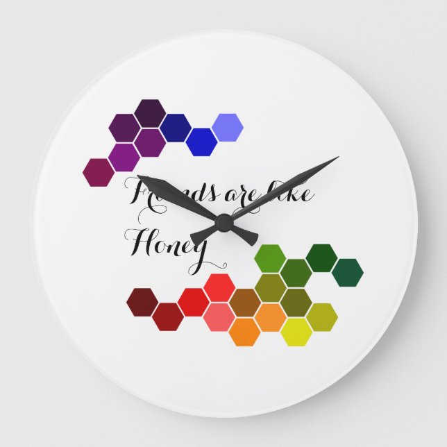Relógio Grande Tema De Mel Com Palavras Positivas (Frente)