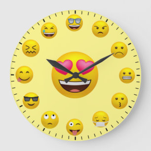 Relógio Grande Temático de Emoji Emoticon Único