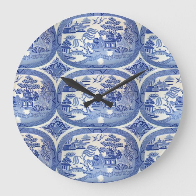 Relógio Grande Tempo azul do salgueiro - adicione a classe do (Frente)