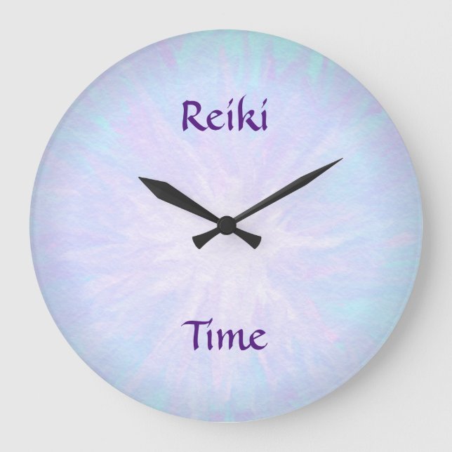 Relógio Grande Tempo azul pálido de Reiki (Frente)