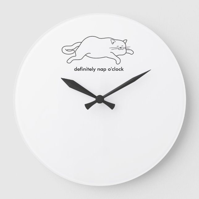 Relógio Grande tempo de soneca do gato gordo (Frente)