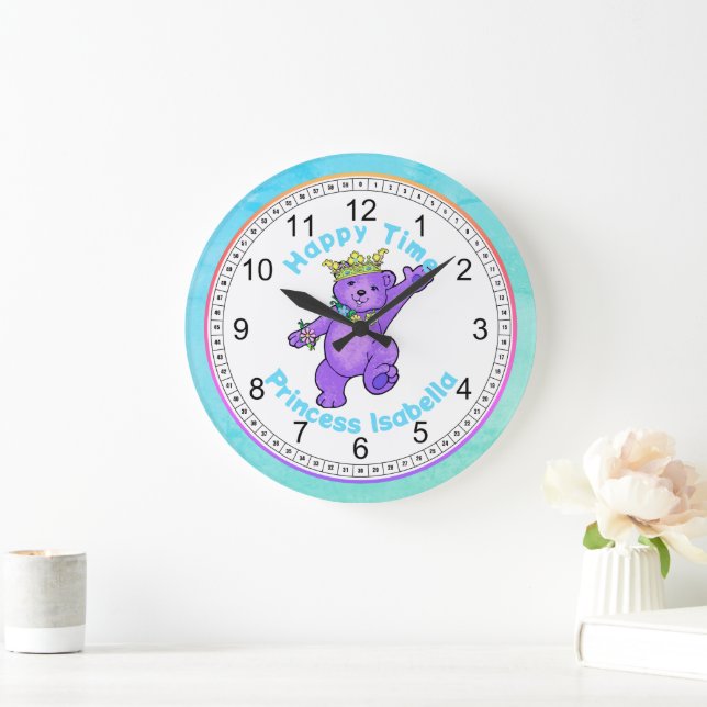 Relógio Grande Tempo Feliz Dançando Urso de Teddy (Lar)