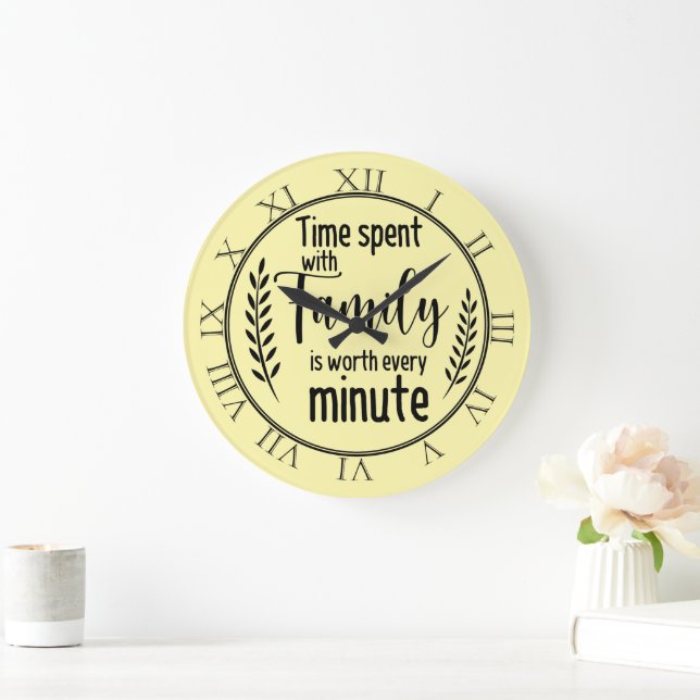 Relógio Grande Tempo gasto com a família (Lar)