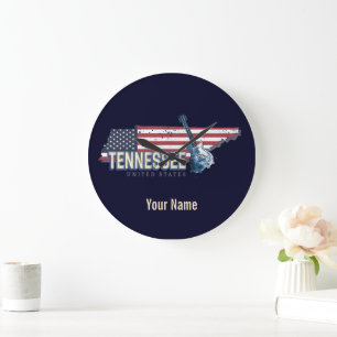 Relógio Grande Tennessee United States Retro State Vintage EUA