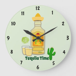 Relógio Grande Tequila Time Wall Clock