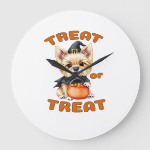 Relógio Grande Terninho de Halloween para Yorkshire Terrier �Doce
