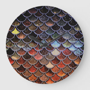 Relógio Grande Terra Luxúria Glitter Escalas de Sereia