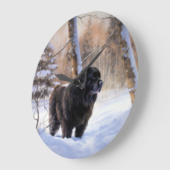 Relógio Grande Terra Nova Deixe-o nevar Natal (Ângulo)
