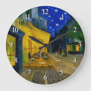 Relógio Grande Térreo do Café de Vincent van Gogh à Noite