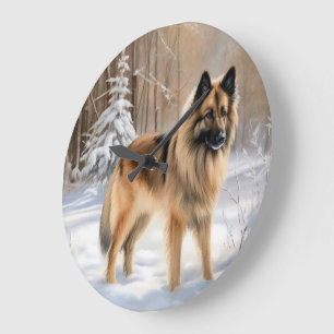 Relógio Grande Tervuren Belga Deixe Nevar Natal