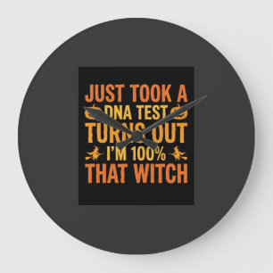 Relógio Grande Teste de DNA de Bruxa de Halloween Design Divertid