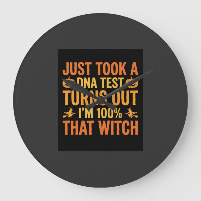 Relógio Grande Teste de DNA de Bruxa de Halloween Design Divertid (Frente)