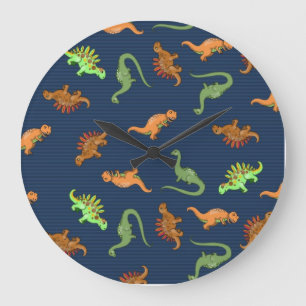 Relógio Grande Teste padrão bonito dos dinossauros