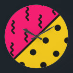 Relógio Grande Teste padrão de PopArt<br><div class="desc">Design colorido do pop art.</div>