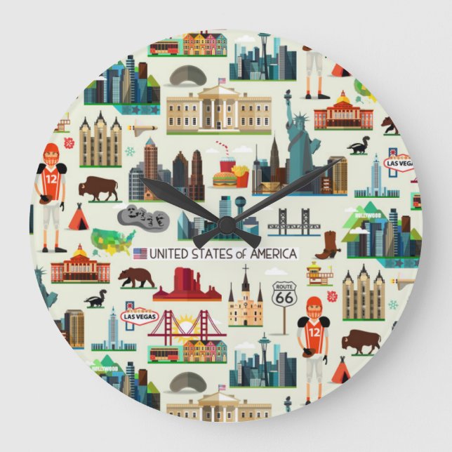 Relógio Grande Teste padrão dos símbolos dos Estados Unidos (Frente)
