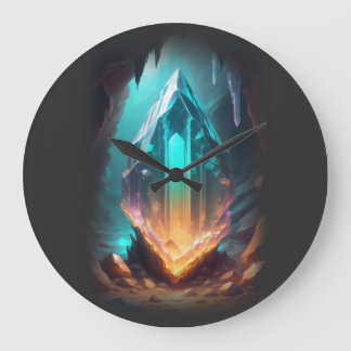 Relógio Grande Teto Laranja De Pedra 3D Brilhante