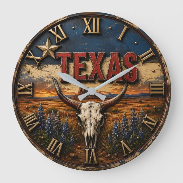 Relógio Grande Texas Longhorn (Frente)