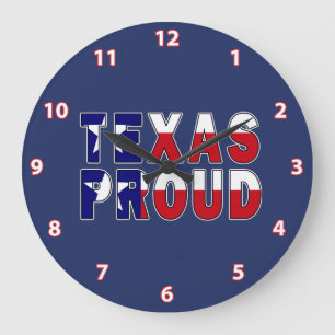 Relógio Grande Texas Proud Flag
