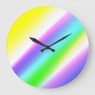 Relógio Grande Texto azul verde do arco-íris abstrato
