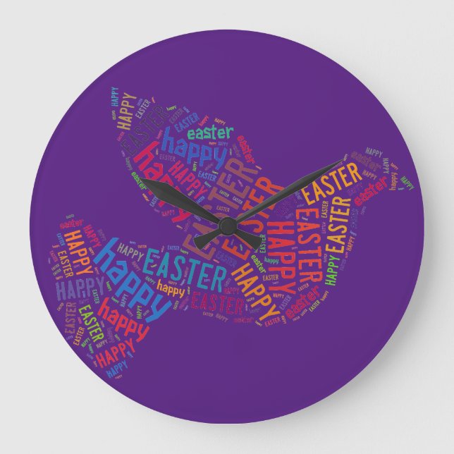 Relógio Grande Texto de saudação da porta do felz pascoa (Frente)