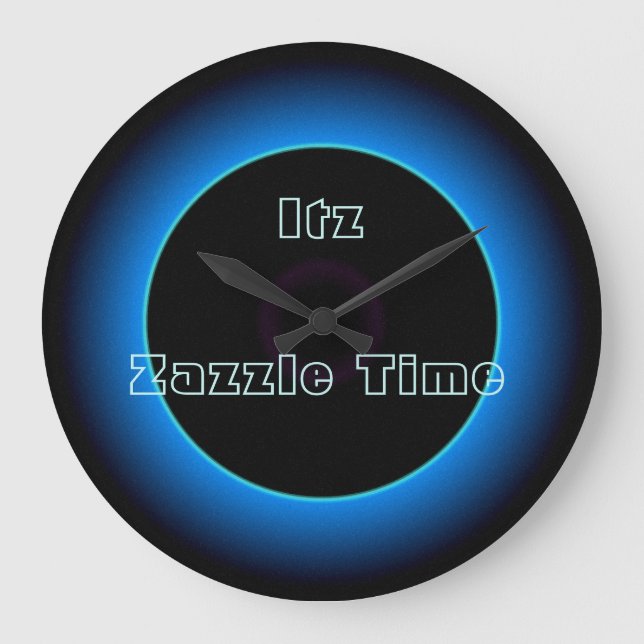 Relógio Grande Texto iluminado "Itz Zazzle Time" >Relógios de par (Frente)