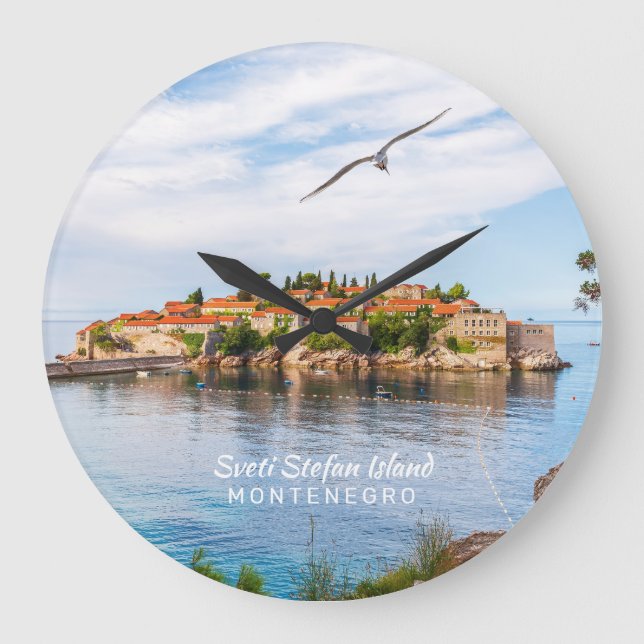 Relógio Grande Texto Personalizado Montenegro (Frente)