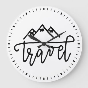 Relógio Grande Texto tirado mão do viagem