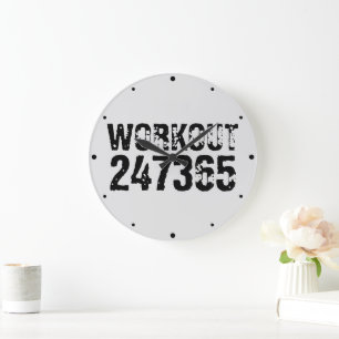 Relógio Grande Texto vestido e arranhado Workout 247365 preto