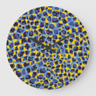 Relógio Grande Textura de pele de chita, impressão animal perfeit