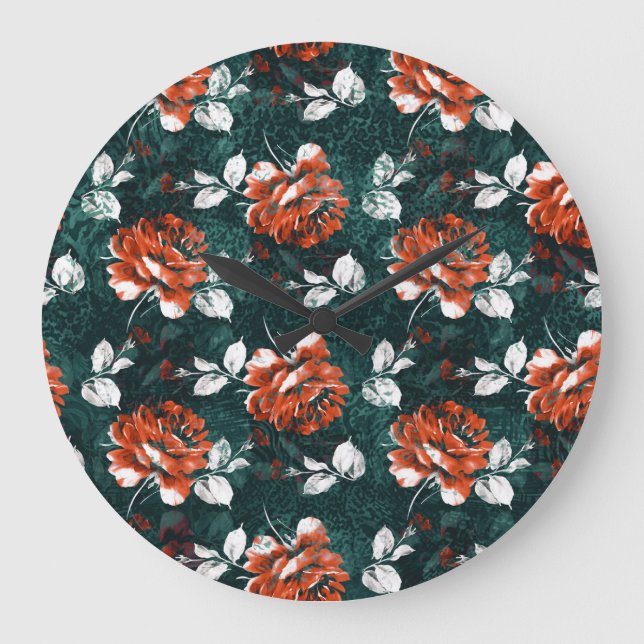 Relógio Grande Textura Subbatida Suja Multicolor (Frente)