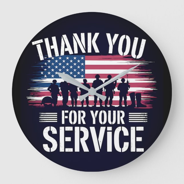 Relógio Grande Thank You for Your Service: Veterans Day 2025  (Frente)