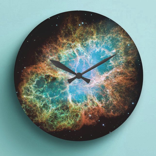 Relógio Grande The Crab Nebula Celestial Space Photo (The Crab Nebula Celestial Space Photo Large Clock)