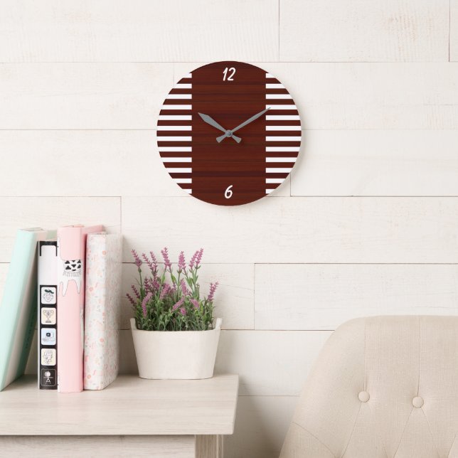 Relógio Grande The Gridiron Stripe Athletic Wall Clock (Sala de leitura)