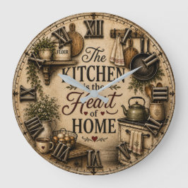 Relógio Grande The Kitchen Is the Heart of Home Rustic Farmhouse