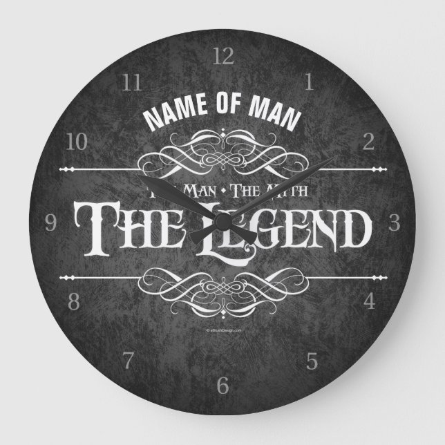 Relógio Grande The Man, The Myth, The Legend (Frente)